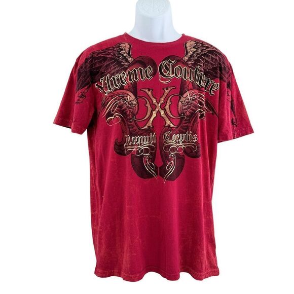 Xtreme Couture Affliction T Shirt Red Wings Men Size Large Short Sleeves - Picture 1 of 8